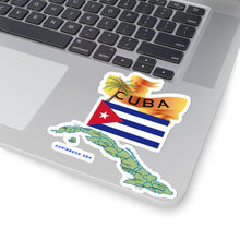 Load image into Gallery viewer, Kiss-Cut Stickers - Cuba - Cuba with Palm and Map Green X 300