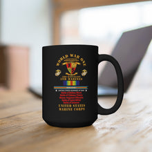 Load image into Gallery viewer, Black Mug 15oz - USMC - WWI - 3rd Bn, 5th Marines - w WWI Ribbon - Streamer