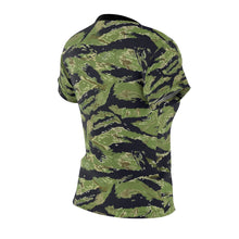 Load image into Gallery viewer, Women's AOP Cut & Sew Tee - Vietnam Military Tiger Stripe Jungle Camouflage
