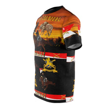 Load image into Gallery viewer, All Over Printing - Army - 9th Cavalry - 10th Cavalry Regiments - Buffalo Soldiers w Cavalrymen & Guidons in Western Sunset