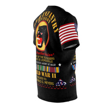 Load image into Gallery viewer, Unisex AOP Cut & Sew Tee - 66th Infantry Div - Black Panther Div - WWII w SS Leopoldville w EU SVC - SSG Donald G Meyers