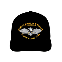 Load image into Gallery viewer, Seabee Combat Warfare Spec Badge - EM w Color Bee w Txt - Adult Adjustable Classic Baseball Cap