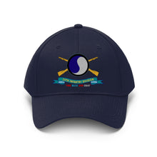 Load image into Gallery viewer, Twill Hat - Army - 29th Infantry Division - Shoulder Patch - The Blue and Gray w Br - Ribbon - Hat - Direct to Garment (DTG) - Printed