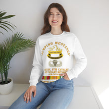 Load image into Gallery viewer, Unisex Heavy Blend Crewneck Sweatshirt - Army - Jumping Mustangs w DUI - ABN Basic - 1st Bn 8th Cav w VN