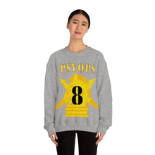 Load image into Gallery viewer, Unisex Heavy Blend Crewneck Sweatshirt - Army - PSYOPS w Branch Insignia - 8th Battalion Numeral - Line X 300 - Hat
