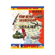Load image into Gallery viewer, Horizontal Matte Poster - Ukraine - Ukraine at War - USA Supports - Map