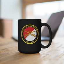 Load image into Gallery viewer, Black Mug 15oz - Army - 180th Cavalry Regiment Branch Veteran - Red - White X 300