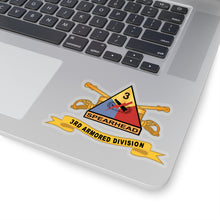Load image into Gallery viewer, Kiss-Cut Stickers - Army - 3rd Armored Division - SSI w Br - Ribbon X 300