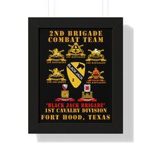Load image into Gallery viewer, Framed Vertical Poster - Army - 2nd BCT, 1st Cav Division - BlackJack - All Sub Units w Ribbon X 300
