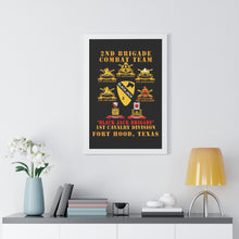 Load image into Gallery viewer, Framed Vertical Poster - Army - 2nd BCT, 1st Cav Division - BlackJack - All Sub Units w Ribbon X 300