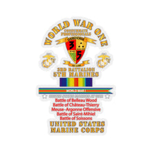 Load image into Gallery viewer, Kiss-Cut Stickers - USMC - WWI - 3rd Bn, 5th Marines - w WWI Ribbon - Streamer