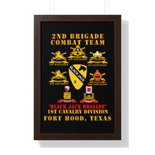 Load image into Gallery viewer, Framed Vertical Poster - Army - 2nd BCT, 1st Cav Division - BlackJack - All Sub Units w Ribbon X 300