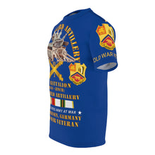Load image into Gallery viewer, Unisex All Over Print - Army - 2nd Bn 83rd Artillery Babenhausen Germany w COLD SVC - Front w M110 Firing Back - Dark Blue