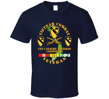 Load image into Gallery viewer, Army - Vietnam Combat Veteran With 1st Cavalry Division, Unit Crest - T-Shirts - Classic