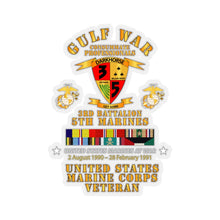 Load image into Gallery viewer, Kiss-Cut Stickers - USMC - Gulf War Veteran - 3rd Bn, 5th Marines w CAR GULF SVC
