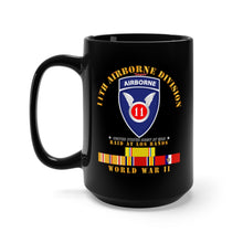 Load image into Gallery viewer, Black Mug 15oz - Army - 11th Airborne Division - Raid at Los Baños - WWII w PAC SVC