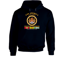 Load image into Gallery viewer, USS America (CV-66) - Vietnam Vet with Vietnam Service Ribbons - Hoodie