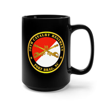 Load image into Gallery viewer, Black Mug 15oz - Army - 38th Cavalry Regiment - Fort Bragg, NC w Cav Branch X 300