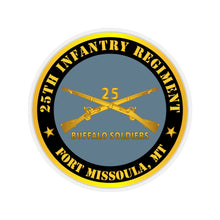 Load image into Gallery viewer, Kiss-Cut Stickers - Army - 25th Infantry Regiment - Fort Missoula, MT - Buffalo Soldiers w Inf Branch V1