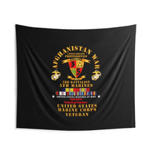 Load image into Gallery viewer, Indoor Wall Tapestries - USMC - Afghanistan War Veteran - 3rd Bn, 5th Marines - OEF w CAR AFGHAN SVC
