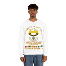 Load image into Gallery viewer, Unisex Heavy Blend Crewneck Sweatshirt - Army - Jumping Mustangs w DUI - ABN Basic - 1st Bn 8th Cav w VN
