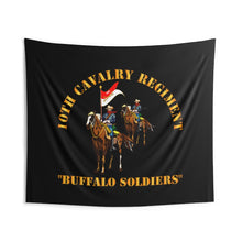 Load image into Gallery viewer, Indoor Wall Tapestries - Army - 10th Cavalry Regiment w Cavalrymen - Buffalo Soldiers