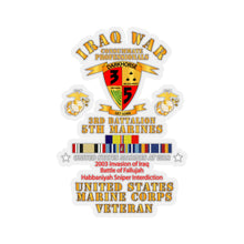 Load image into Gallery viewer, Kiss-Cut Stickers - USMC - Iraq War Veteran - 3rd Bn, 5th Marines w CAR IRAQ SVC