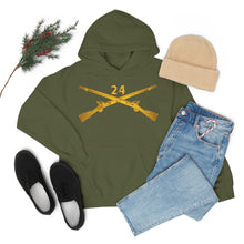 Load image into Gallery viewer, Unisex Heavy Blend Hooded Sweatshirt - Army - 24th Infantry Regiment Branch Wo Txt