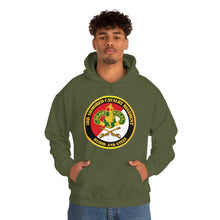 Load image into Gallery viewer, Unisex Heavy Blend Hooded Sweatshirt - Army - 3rd Armored Cavalry Regiment DUI - Red White - Blood and Steel