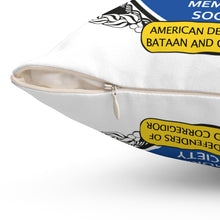 Load image into Gallery viewer, Spun Polyester Square Pillow - American Defenders Of Bataan Corregidor - Ms Logo