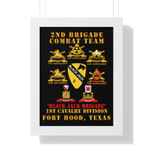 Load image into Gallery viewer, Framed Vertical Poster - Army - 2nd BCT, 1st Cav Division - BlackJack - All Sub Units w Ribbon X 300