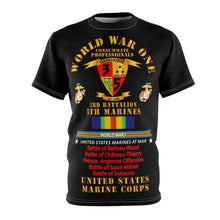 Load image into Gallery viewer, Unisex AOP Cut & Sew Tee - USMC - WWI - 3rd Bn, 5th Marines - w WWI Ribbon - Streamer