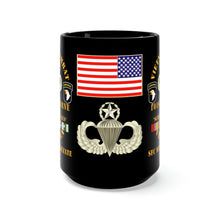 Load image into Gallery viewer, Black Mug 15oz - Army - 101st Airborne Division, "Screaming Eagles" Vietnam Veteran with Jumpmaster Wings - SFC Marcos Valdezate