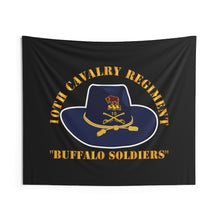 Load image into Gallery viewer, Indoor Wall Tapestries - Army - 10th Cavalry Regiment w Cav Hat - Buffalo Soldiers