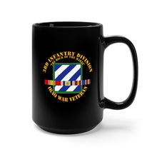 Load image into Gallery viewer, Black Mug 15oz - Army - 3rd ID - Iraq Vet - The Rock of the Marne w SVC Ribbons