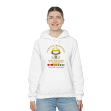 Load image into Gallery viewer, Unisex Heavy Blend Hooded Sweatshirt - Army - Jumping Mustangs w DUI - ABN Basic - 1st Bn 8th Cav w VN