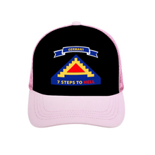 Load image into Gallery viewer, US Seventh Army - "7 Steps to Hell" with Germany Tab - Unisex Adjustable - DTG Mesh Baseball Hat