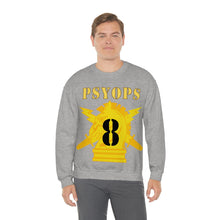 Load image into Gallery viewer, Unisex Heavy Blend Crewneck Sweatshirt - Army - PSYOPS w Branch Insignia - 8th Battalion Numeral - Line X 300 - Hat