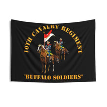 Load image into Gallery viewer, Indoor Wall Tapestries - Army - 10th Cavalry Regiment w Cavalrymen - Buffalo Soldiers

