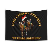 Load image into Gallery viewer, Indoor Wall Tapestries - Army - 10th Cavalry Regiment w Cavalrymen - Buffalo Soldiers