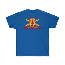 Load image into Gallery viewer, Unisex Ultra Cotton Tee - Army - 57th Artillery Brigade - Shoulder Sleeve Insignia (SSI) with Artillery Branch and Ribbon - American Patriot