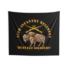 Load image into Gallery viewer, Indoor Wall Tapestries - Army - 25th Infantry Regiment - Buffalo Soldiers w 25th Inf Branch Insignia