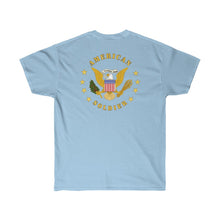 Load image into Gallery viewer, Unisex Ultra Cotton Tee - Army - 57th Artillery Brigade - Shoulder Sleeve Insignia (SSI) with Artillery Branch and Ribbon - American Patriot