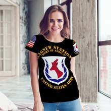 Load image into Gallery viewer, AOP - Army - Kagnew Station with Map Asmara Eritrea - Front /Back - L/R Sleeve T-Shirt