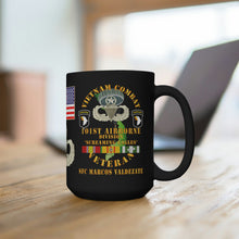 Load image into Gallery viewer, Black Mug 15oz - Army - 101st Airborne Division, "Screaming Eagles" Vietnam Veteran with Jumpmaster Wings - SFC Marcos Valdezate