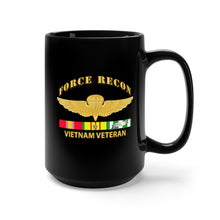 Load image into Gallery viewer, Black Mug 15oz - USMC - Force Recon WIngs Vietnam Vet w VN SVC