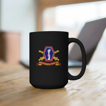 Load image into Gallery viewer, Black Mug 15oz - Army - 442nd Infantry Regimental Combat Team w Artillery Br - SSI - Ribbon X 300