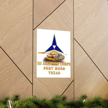 Load image into Gallery viewer, Premium Matte vertical posters - Army - III Armored Corps - M1A1 - M2 Bradely Firing - Fort Hood Texas X 300