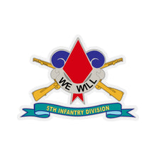 Load image into Gallery viewer, Kiss-Cut Stickers - Army - 5th Infantry Division - DUI w Br - Ribbon X 300