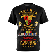Load image into Gallery viewer, Unisex AOP Cut & Sew Tee - USMC - Iraq War Veteran - 3rd Bn, 5th Marines w CAR IRAQ SVC